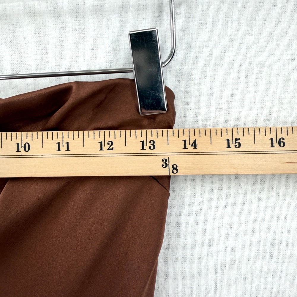 ENZA COSTA Strapless Silk Bias Maxi Dress Women Small Brown Quiet Luxury NEW - Picture 4 of 14